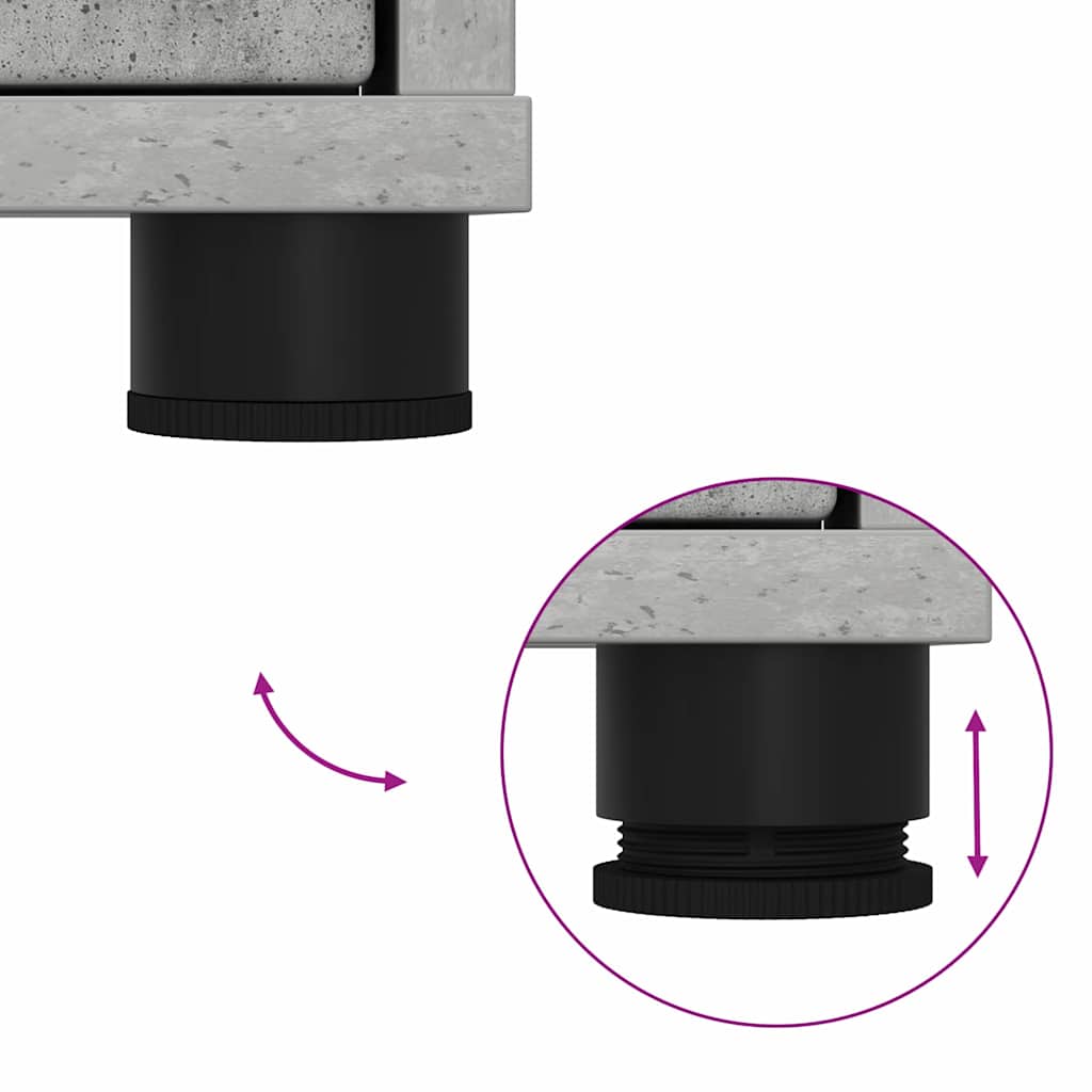 Dulap de Baie Gri din beton 30,5 x 30 x 101 cm Lemn compozit - imagine 12