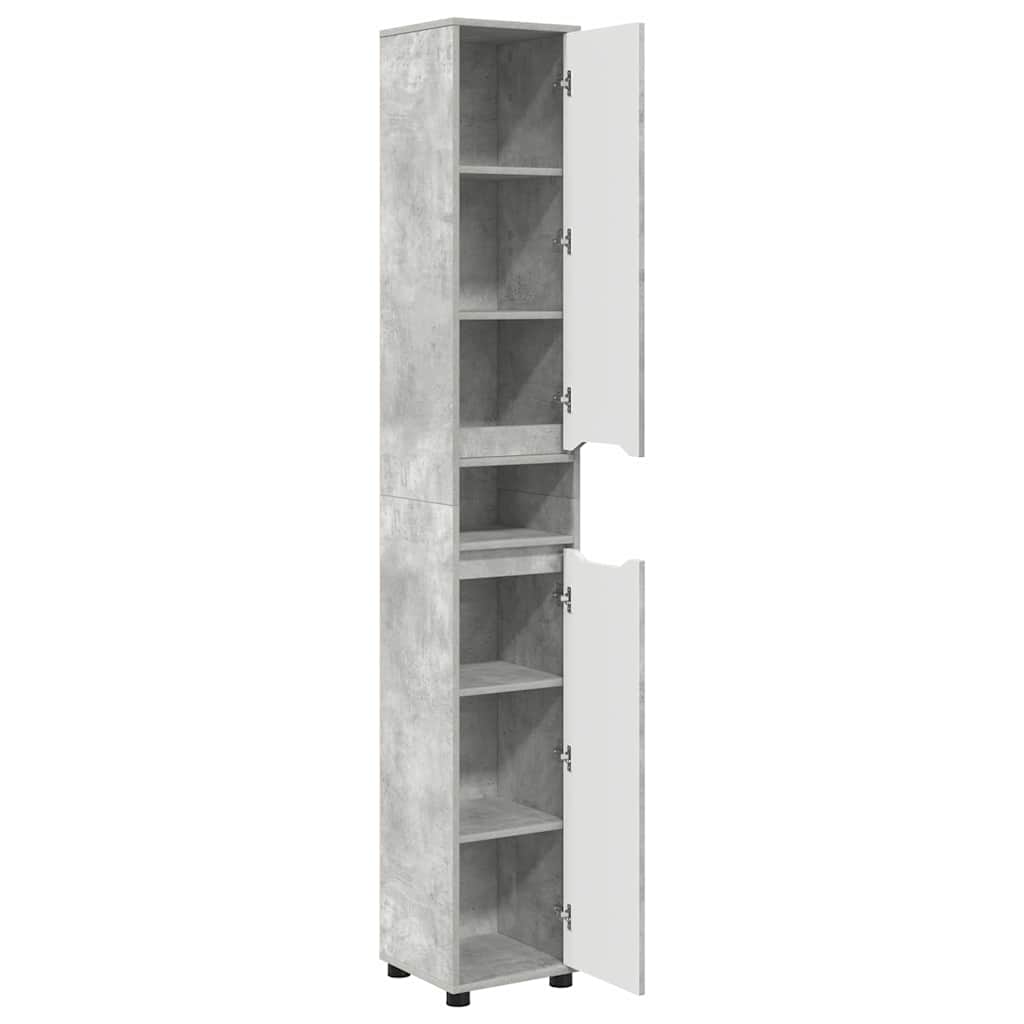 Dulap de Baie Gri din beton 30,5 x 30 x 195 cm Lemn compozit - imagine 5