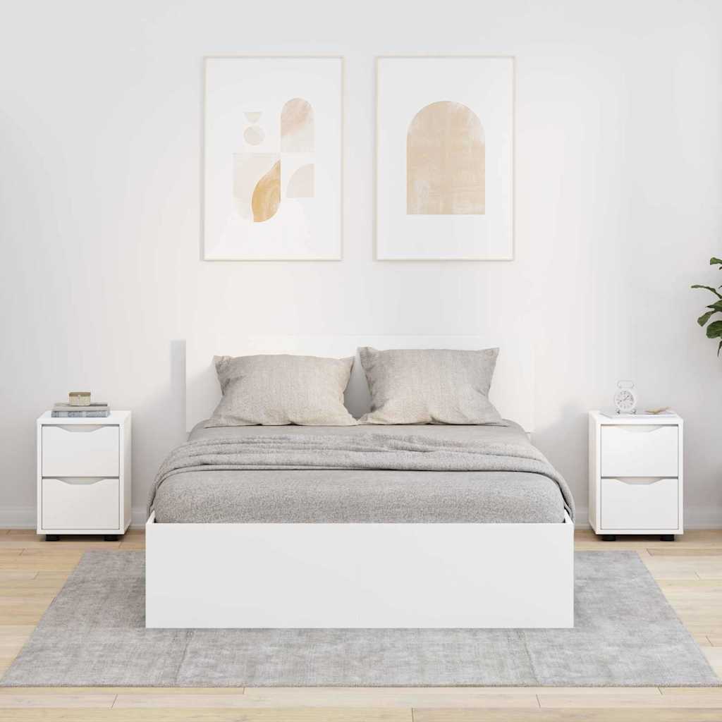 Mese de noptieră 2 pcs Alb 30,5 x 30 x 43 cm Lemn compozit