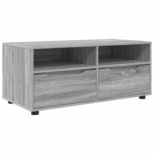 Alternative view of Cabinet TV cu sertar Gri Sonoma 100 x 48 x 43 cm Lemn compozit