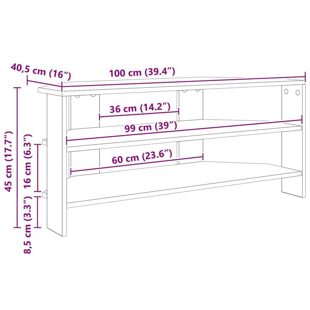 889771 10 DulapdecolțpentruTV Gri Sonoma 102x40,5x45cm Lemn compozit DulapdecolțpentruTV Gri Sonoma 102x40,5x45cm Lemn compozit - imagine 10