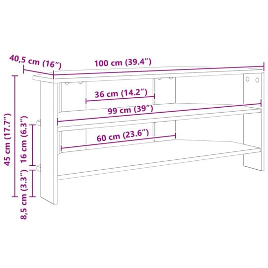889774 10 DulapdecolțpentruTV Stejar Artizanal 102x40,5x45cm 889774 10