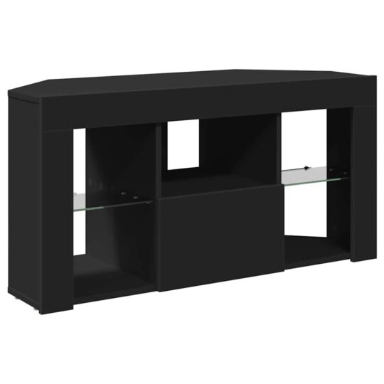 889796 6 Șifonier LED pentru TV colțar Pe perete Negru 101 x 40 x 50 cm 889796 6