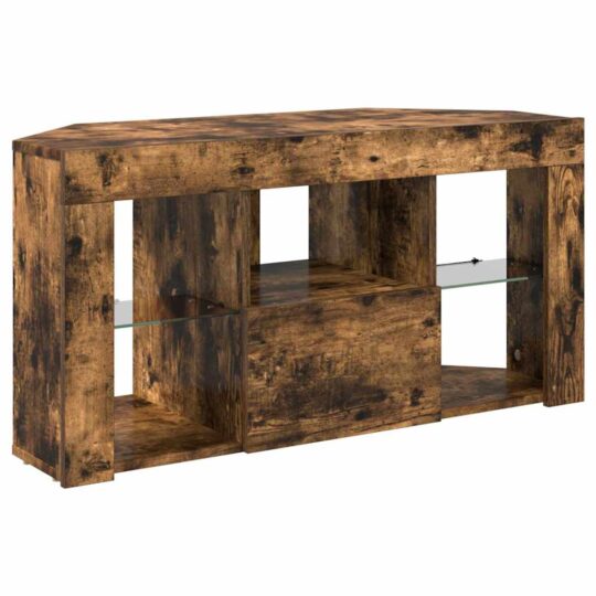 889800 6 Șifonier LED pentru TV colțar Stejar fumuriu 105 x 40 x 50 cm 889800 6