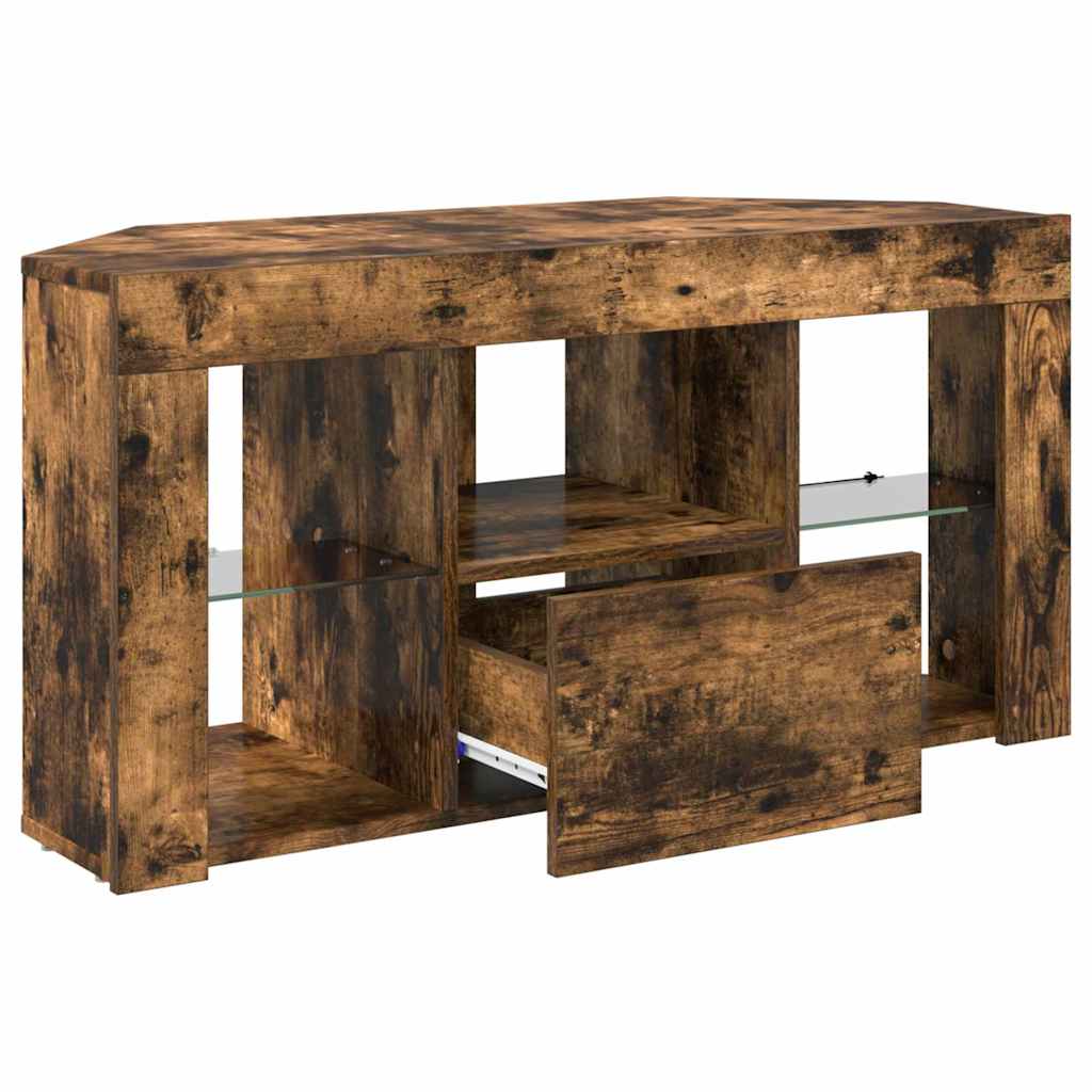 889800 7 Șifonier LED pentru TV colțar Stejar fumuriu 105 x 40 x 50 cm Șifonier LED pentru TV colțar Stejar fumuriu 105 x 40 x 50 cm - imagine 7