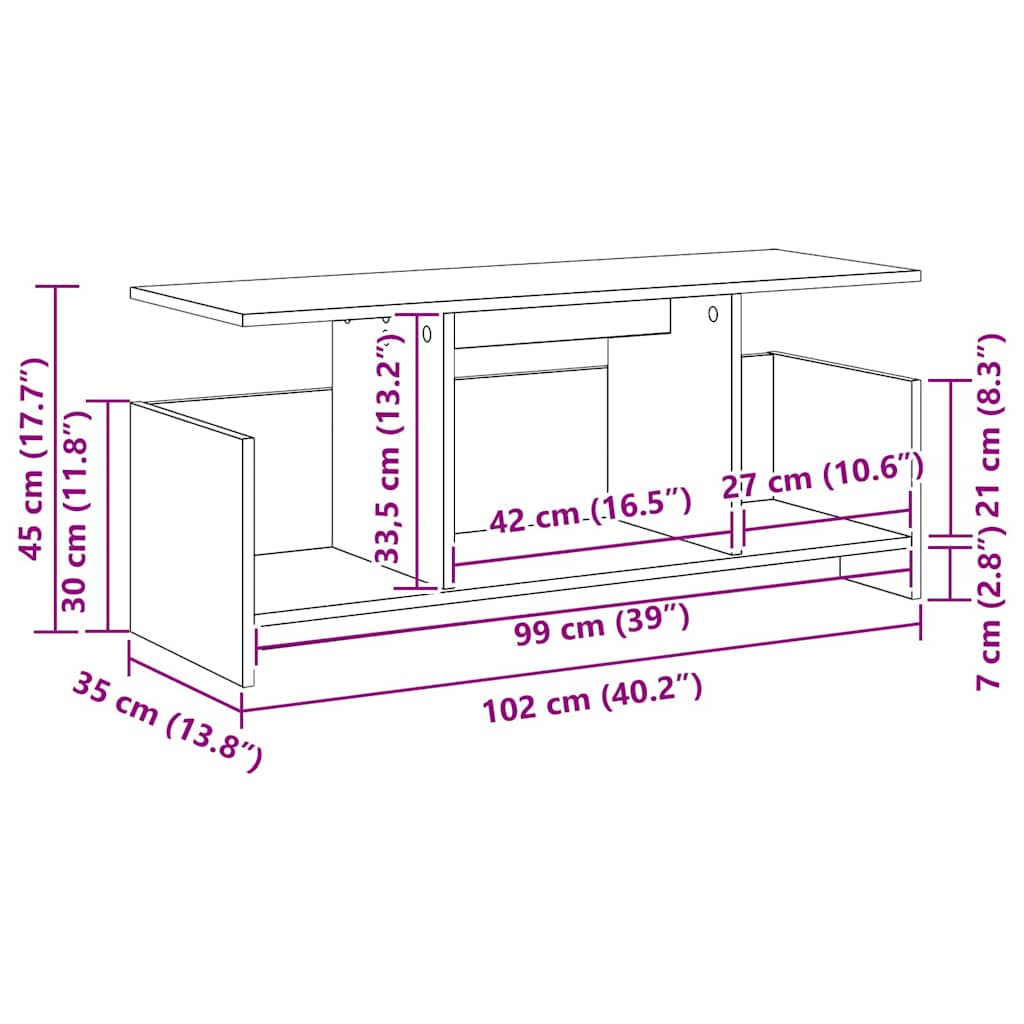 890995 11 Support TV Gri din beton 102 x 35 x 45 cm Lemn compozit Support TV Gri din beton 102 x 35 x 45 cm Lemn compozit - imagine 11