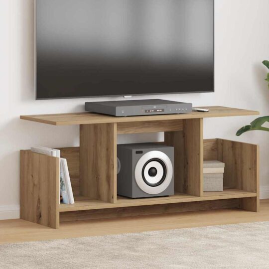 Support TV Stejar Artizanal 102 x 35 x 45 cm Lemn compozit