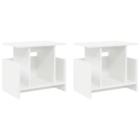 Alternative view of Support TV 2 pcs Alb 50 x 35 x 45 cm Lemn compozit