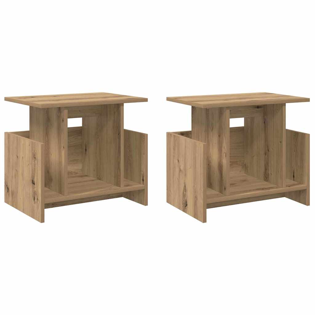 891015 2 Support TV 2 pcs Stejar Artizanal 50 x 35 x 45 cm Lemn compozit Support TV 2 pcs Stejar Artizanal 50 x 35 x 45 cm Lemn compozit - imagine 2