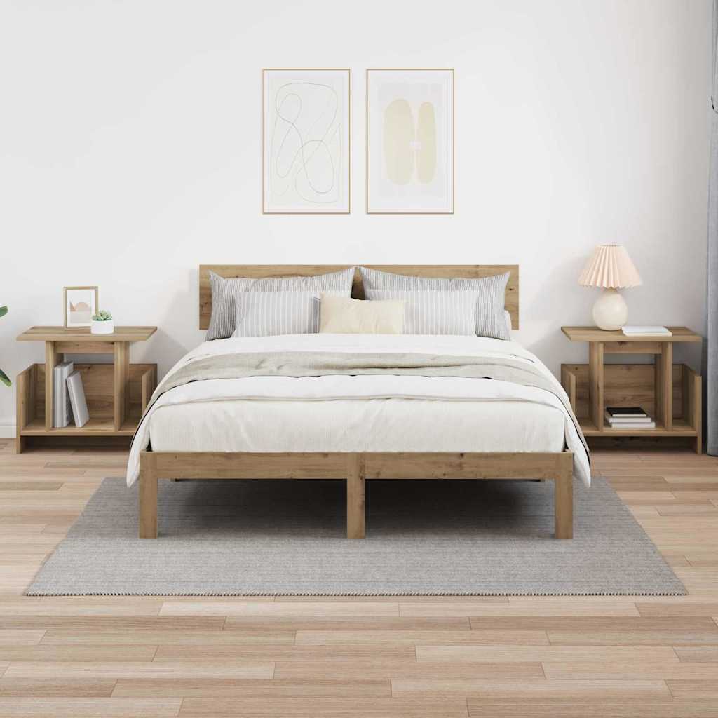 891015 4 Support TV 2 pcs Stejar Artizanal 50 x 35 x 45 cm Lemn compozit Support TV 2 pcs Stejar Artizanal 50 x 35 x 45 cm Lemn compozit - imagine 4