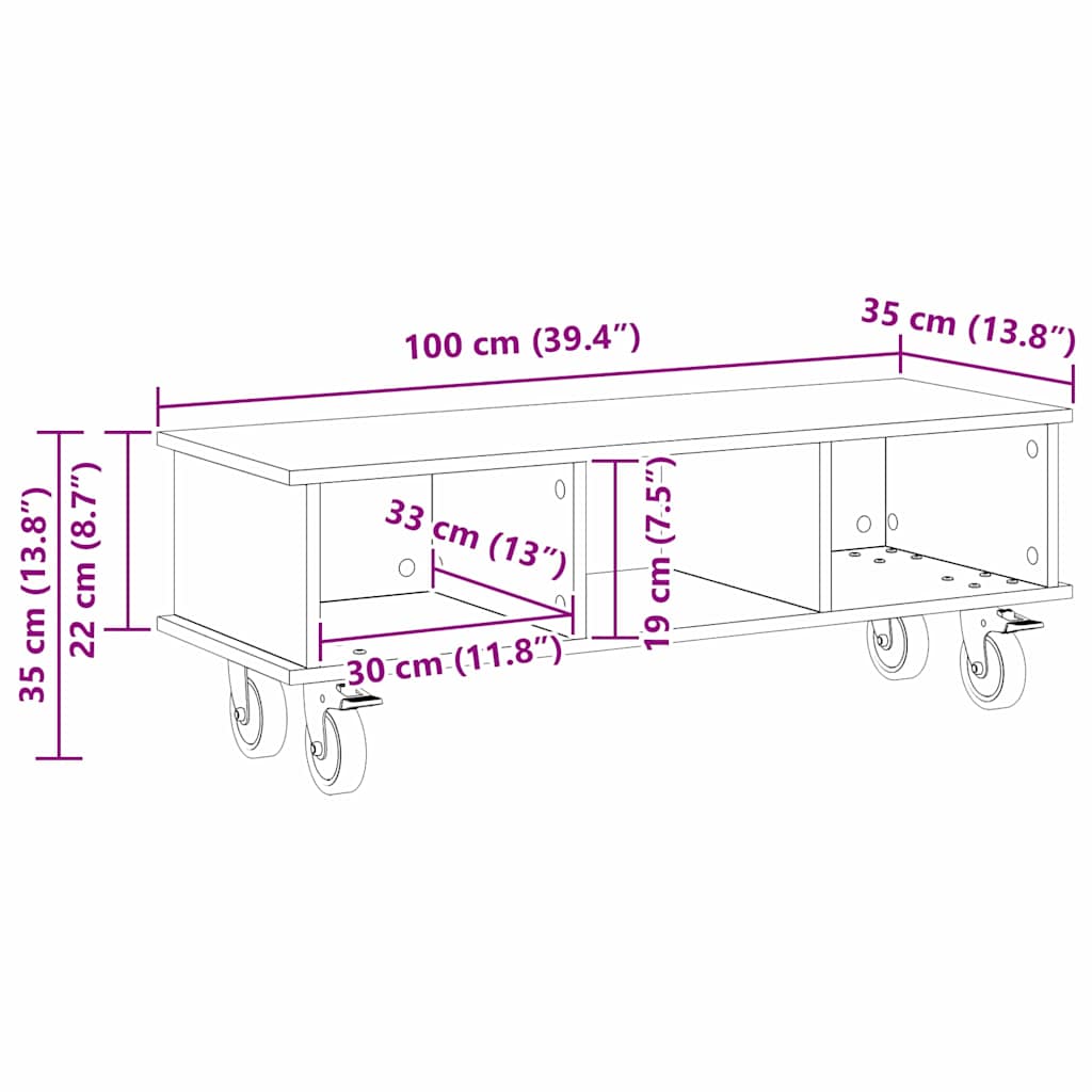891036 11 Support TV Stejar fumuriu 100 x 35 x 35 cm Lemn compozit Support TV Stejar fumuriu 100 x 35 x 35 cm Lemn compozit - imagine 11