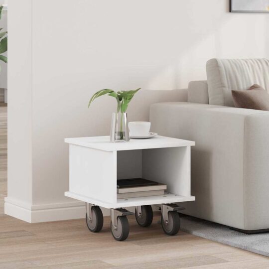 Support TV Alb 37 x 35 x 35 cm Lemn compozit