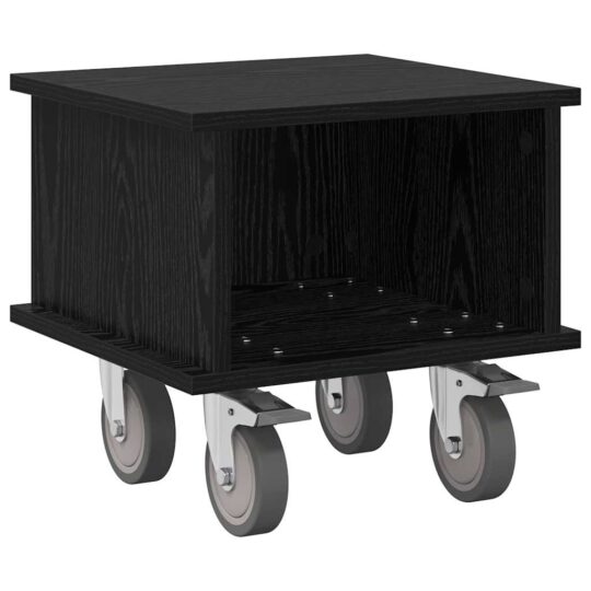 Alternative view of Support TV Stejar Negru 37 x 35 x 35 cm Lemn compozit