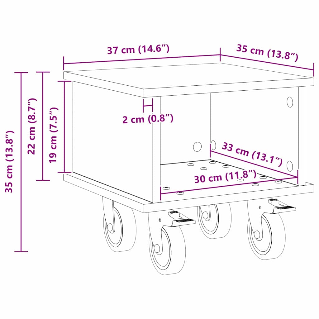 891054 11 Support TV Lemn vechi 37 x 35 x 35 cm Lemn compozit Support TV Lemn vechi 37 x 35 x 35 cm Lemn compozit - imagine 11
