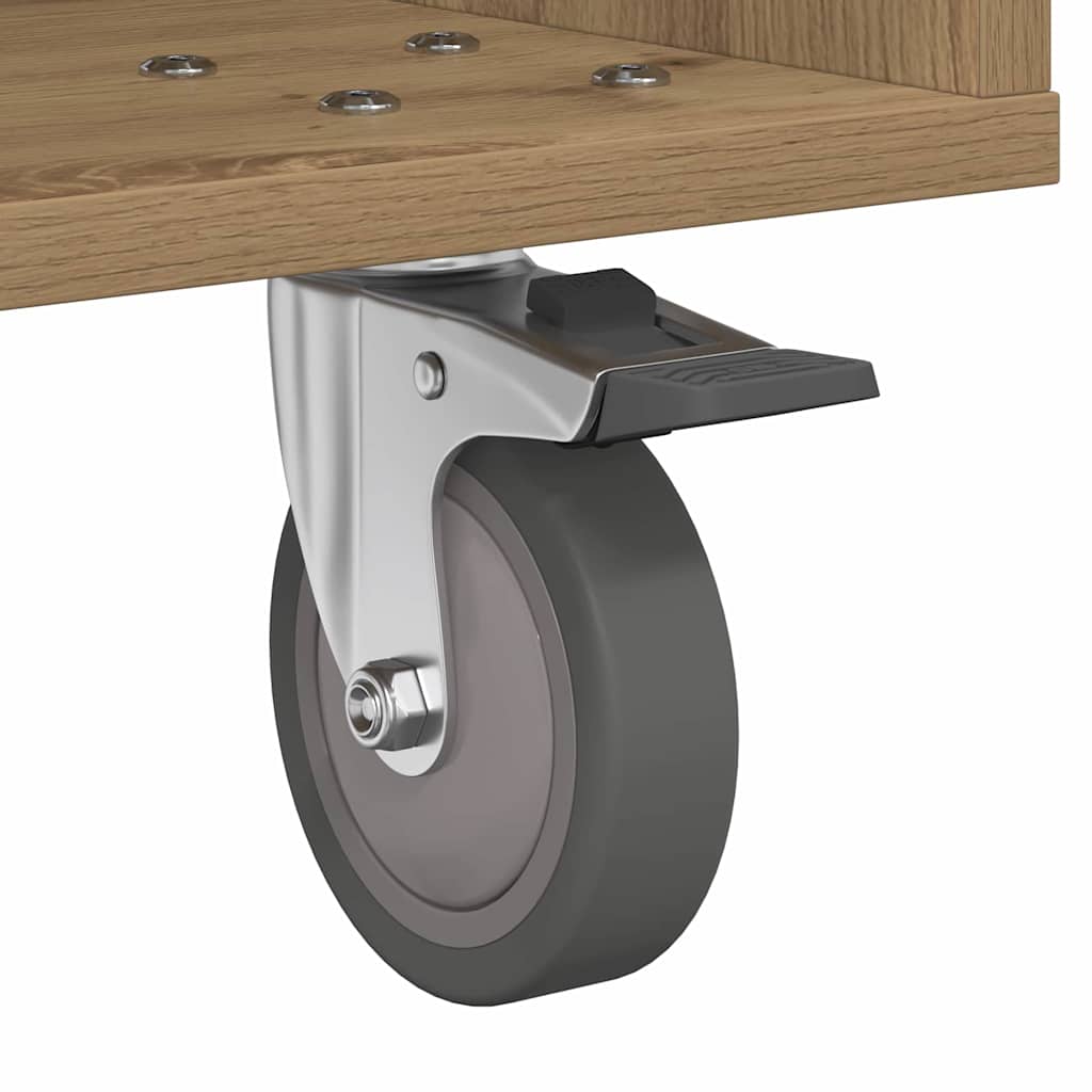 Noptieră Stejar Artizanal 40,5 x 40 x 48 cm Lemn compozit - imagine 10