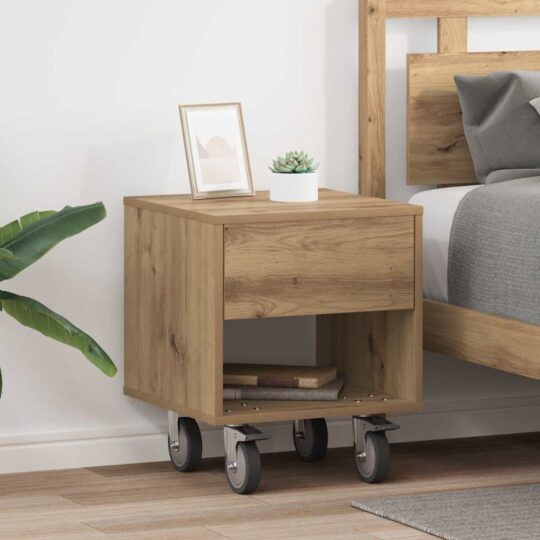 Noptieră 2 pcs Stejar Artizanal 40,5 x 40 x 48 cm Lemn compozit