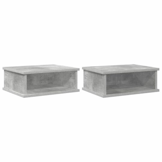 Alternative view of Noptieră 2 pcs Gri din beton 40 x 31 x 15 cm Lemn compozit