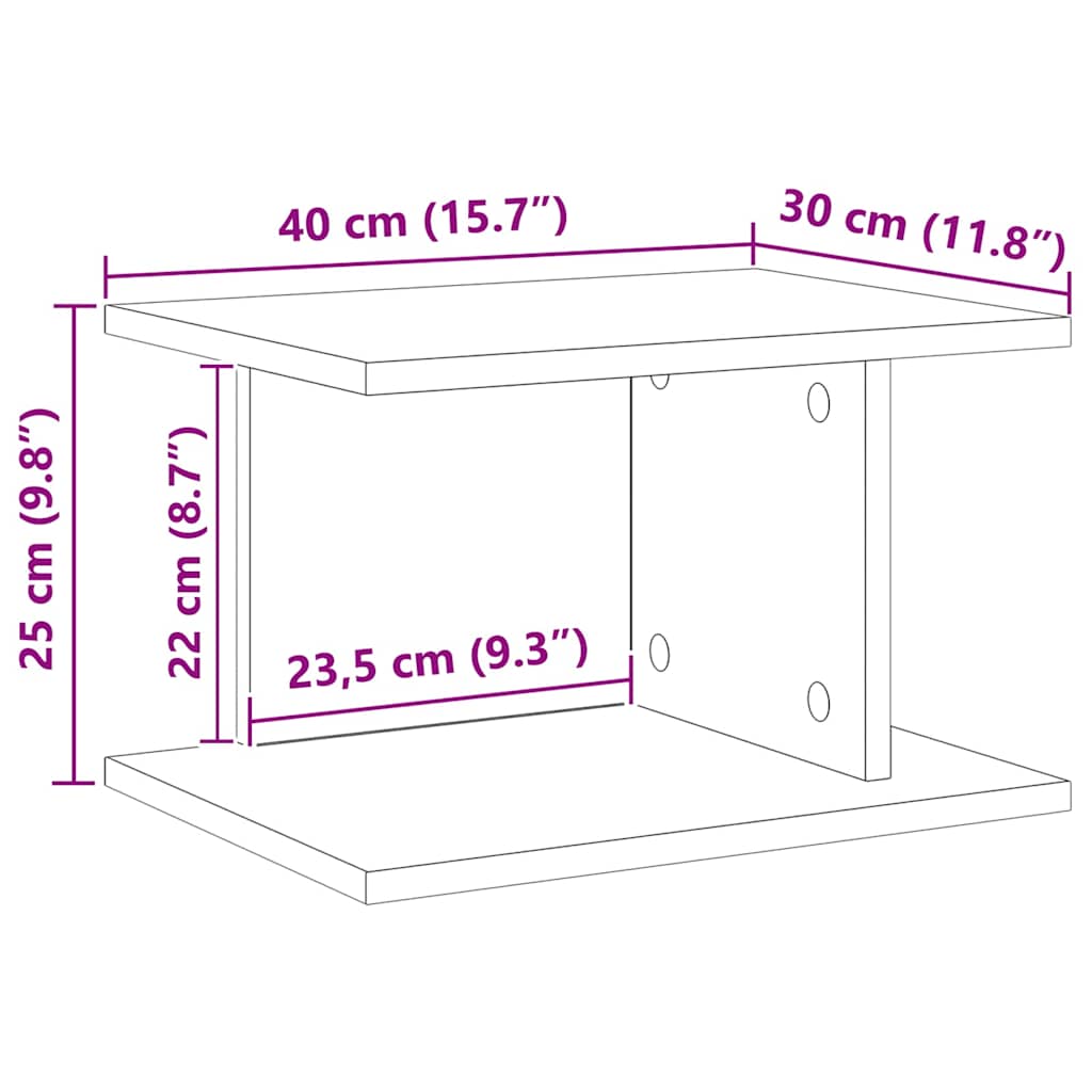 Noptieră Stejar Artizanal 40 x 30 x 25 cm Lemn compozit - imagine 11