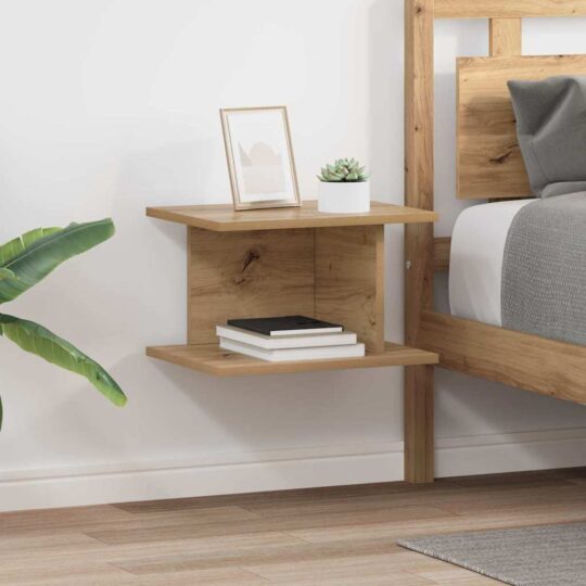 Noptieră 2 pcs Stejar Artizanal 40 x 30 x 25 cm Lemn compozit