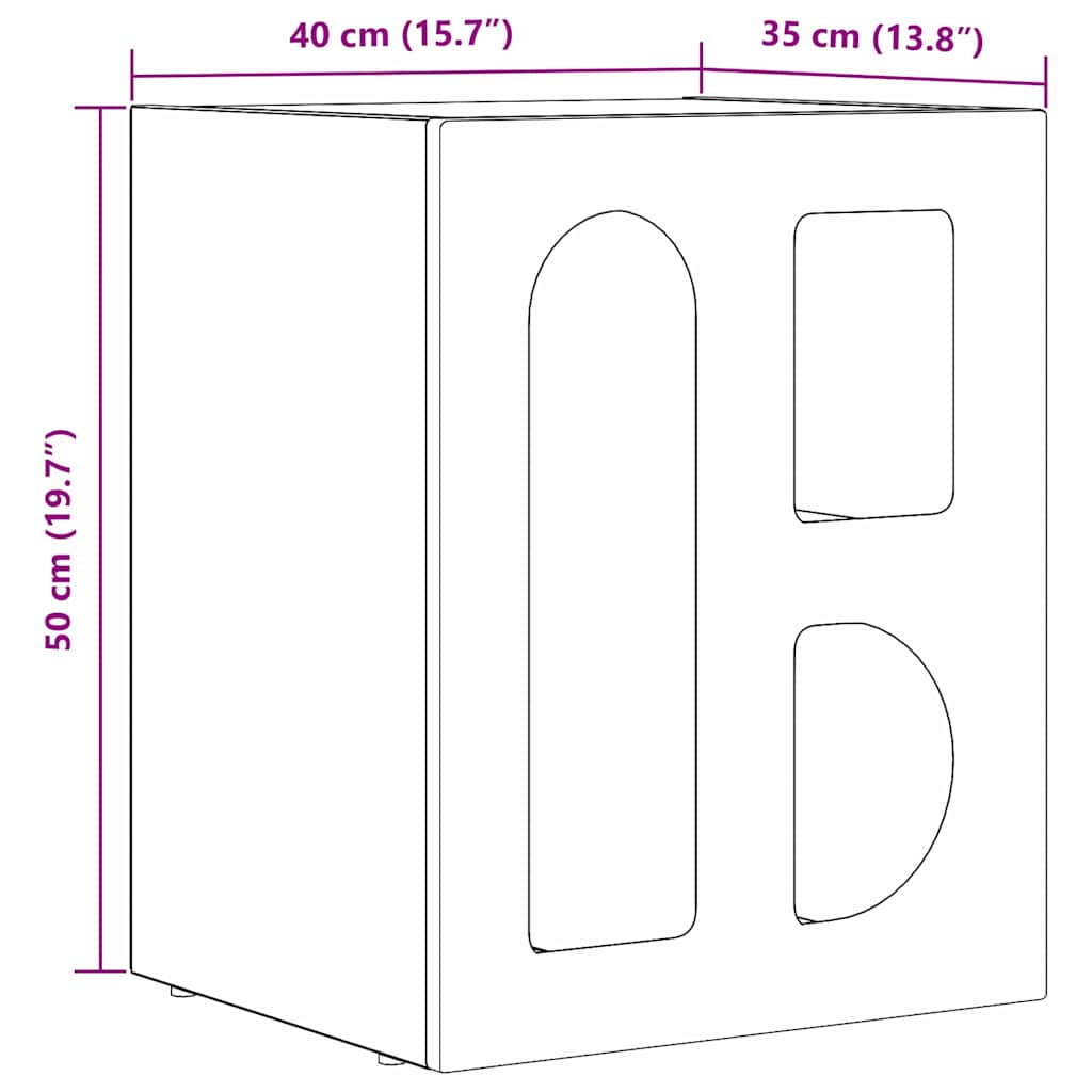 Noptieră Gri din beton 40 x 35 x 50 cm Lemn compozit - imagine 10