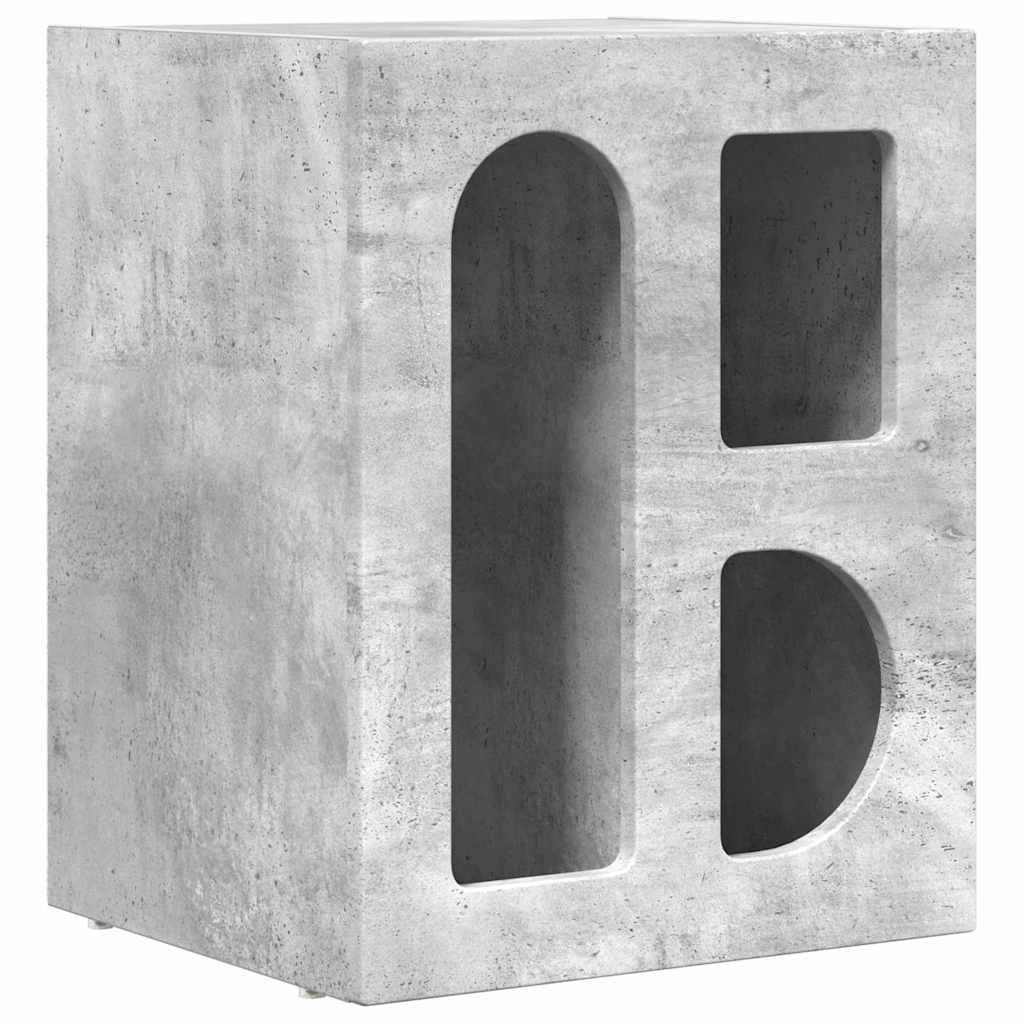 Noptieră 2 pcs Gri din beton 40 x 35 x 50 cm Lemn compozit - imagine 5
