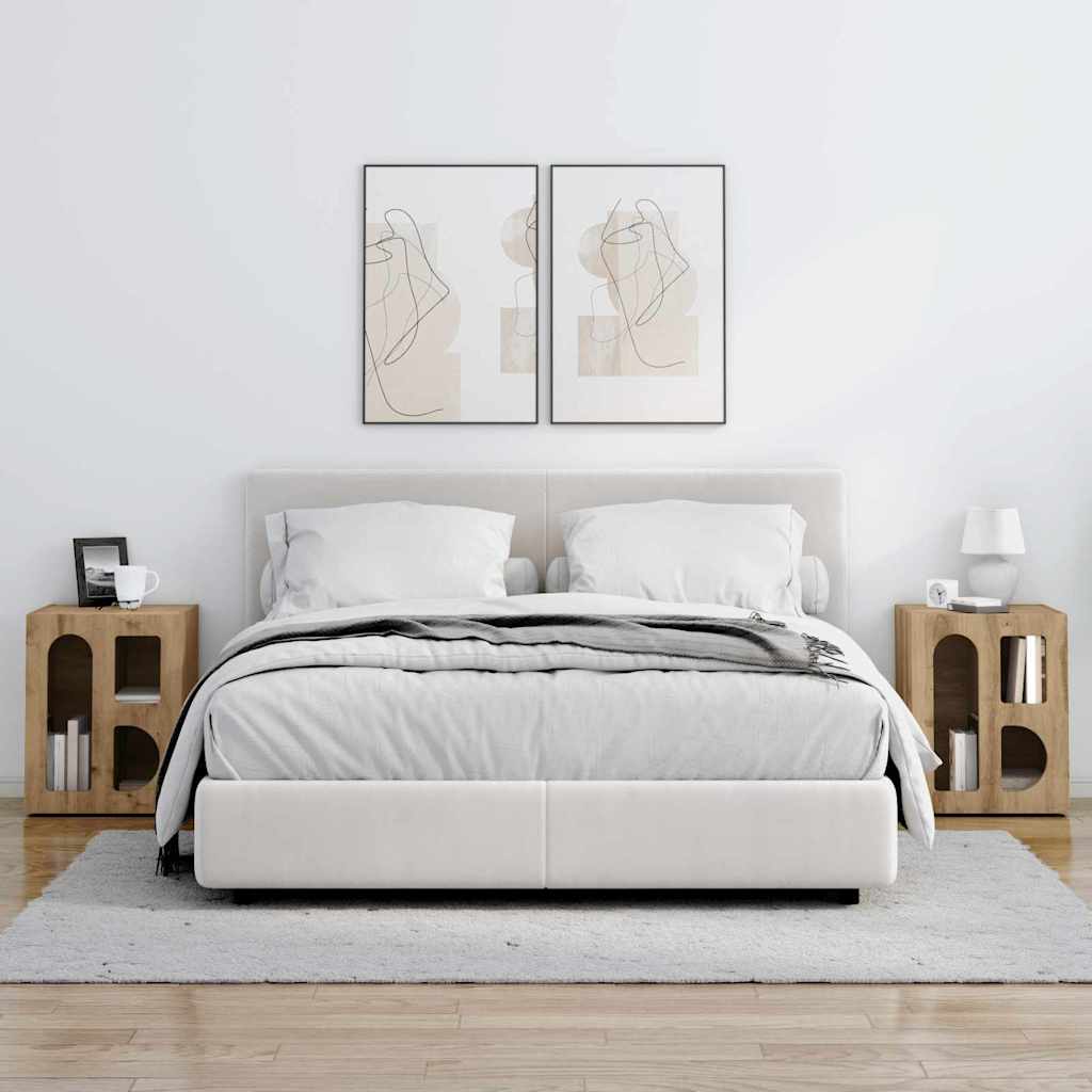 Noptieră 2 pcs Stejar Artizanal 40 x 35 x 50 cm Lemn compozit - imagine 4