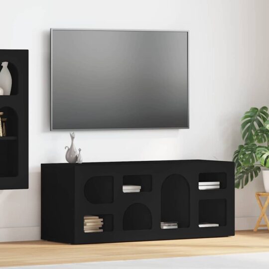 891265 1 Home Cabinet TV Negru 100 x 35 x 40 cm Lemn compozit