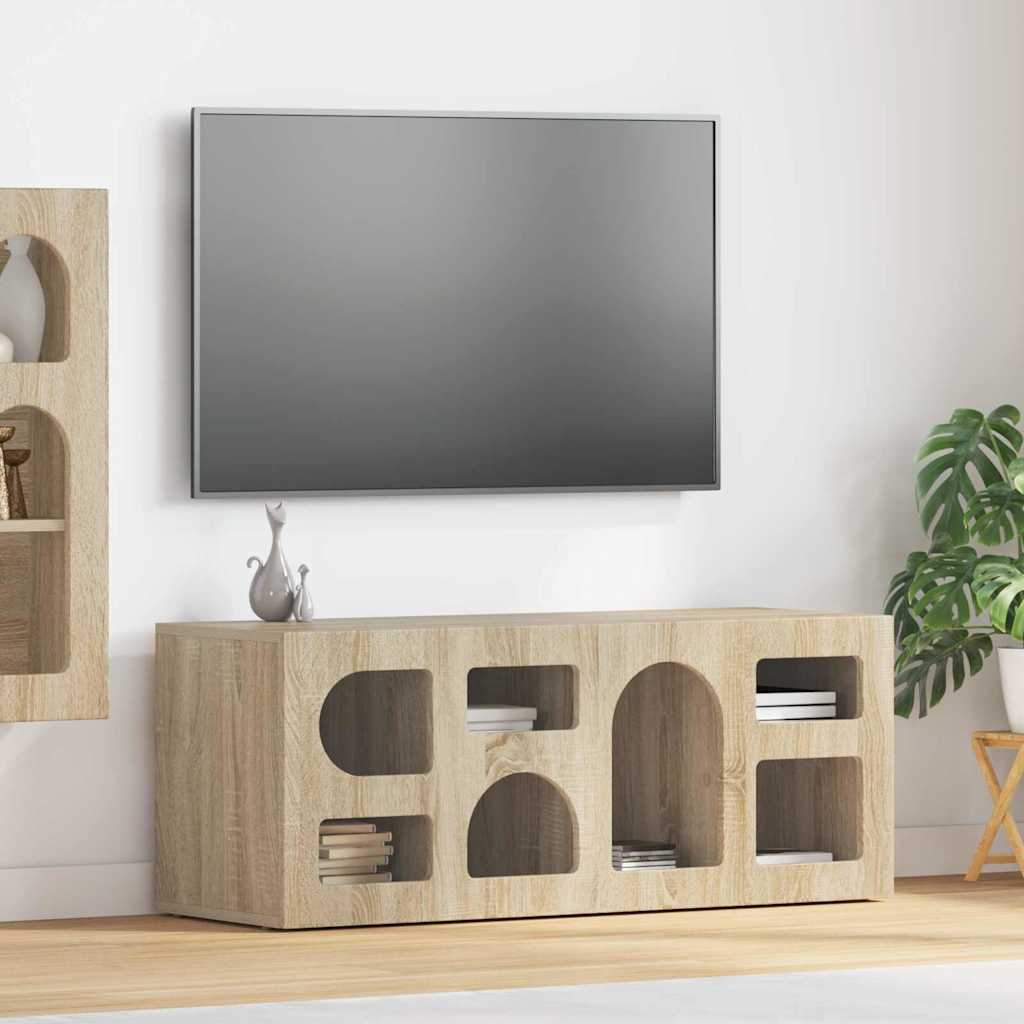 891266 1 Cabinet TV Stejar Sonoma 100 x 35 x 40 cm Lemn compozit Cabinet TV Stejar Sonoma 100 x 35 x 40 cm Lemn compozit