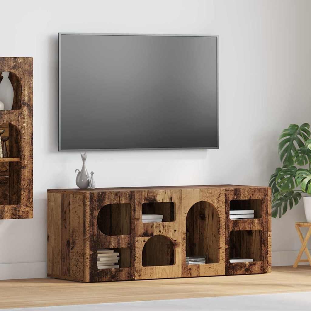 891272 1 Cabinet TV Lemn vechi 100 x 35 x 40 cm Lemn compozit Cabinet TV Lemn vechi 100 x 35 x 40 cm Lemn compozit