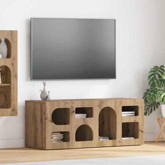Cabinet TV Stejar Artizanal 100 x 35 x 40 cm Lemn compozit