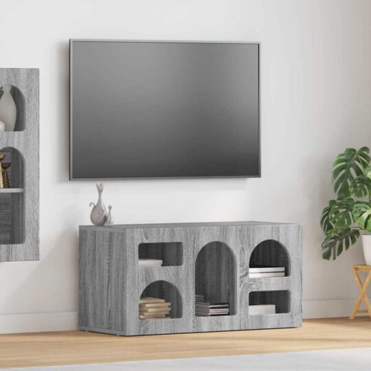 891280 1 Home Cabinet TV Gri Sonoma 80 x 35 x 40 cm Lemn compozit