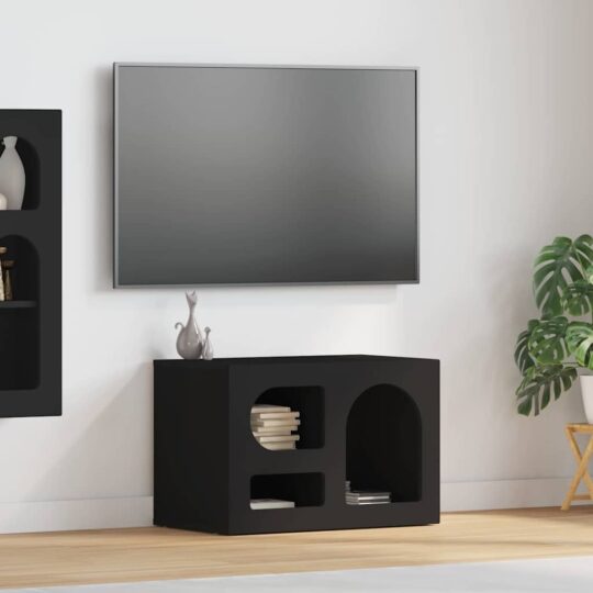 Cabinet TV Negru 60 x 35 x 40 cm Lemn compozit
