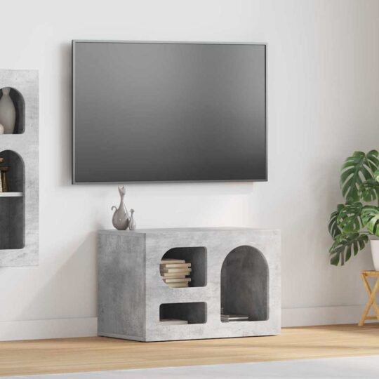 891287 1 Home Cabinet TV Gri din beton 60 x 35 x 40 cm Lemn compozit