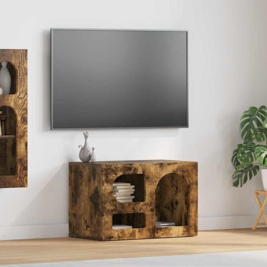 Cabinet TV Stejar fumuriu 60 x 35 x 40 cm Lemn compozit
