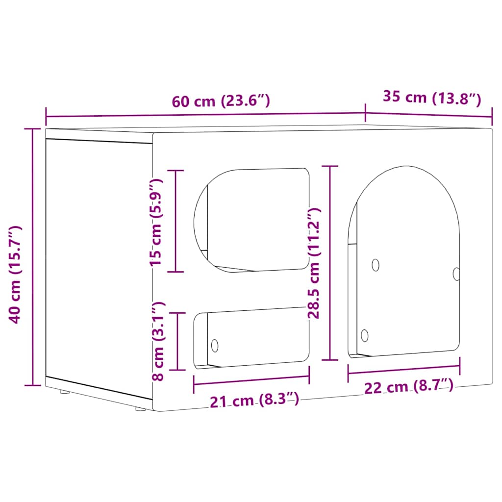 891292 11 Cabinet TV Lemn vechi 60 x 35 x 40 cm Lemn compozit Cabinet TV Lemn vechi 60 x 35 x 40 cm Lemn compozit - imagine 11