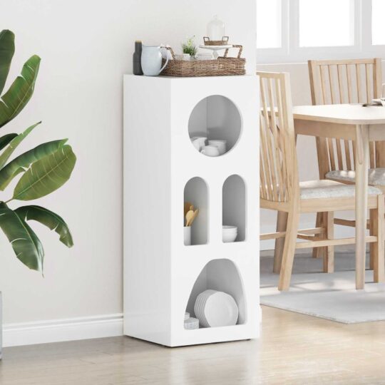 Bufet Alb lucios 40 x 35 x 100.5 cm Lemn compozit