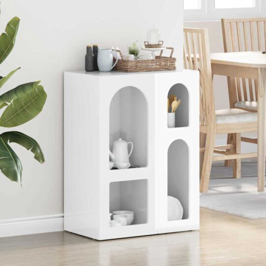 Bufet Alb lucios 59 x 35 x 80.5 cm Lemn compozit