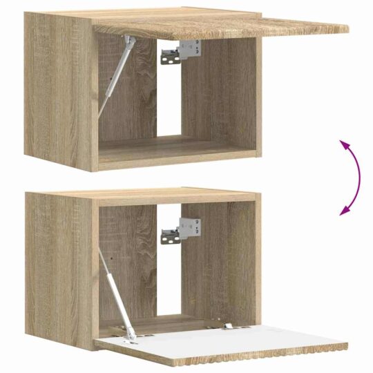 892174 12 Dulap TV de perete 2 pcs Sonoma 60 x 31 x 29.5 cm Lemn compozit 892174 12