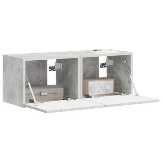 892176 3 Dulap TV de perete 2 pcs Beton 60 x 31 x 29.5 cm Lemn compozit 892176 3