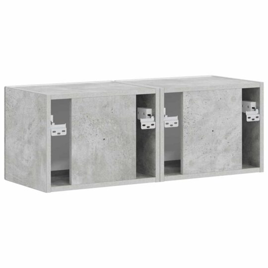 892176 9 Dulap TV de perete 2 pcs Beton 60 x 31 x 29.5 cm Lemn compozit 892176 9