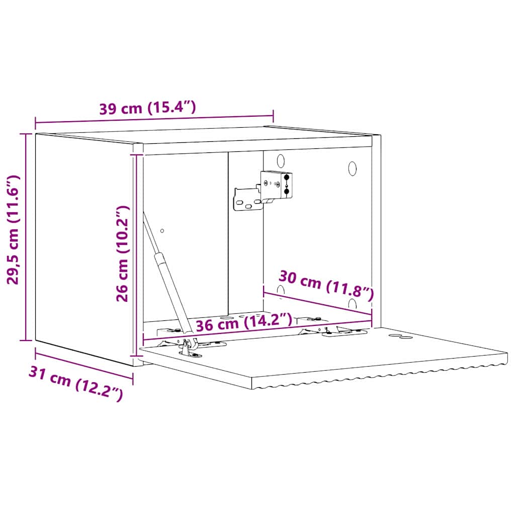 892185 13 Dulap TV de perete Lemn Vechi 60 x 31 x 29.5 cm Lemn compozit Dulap TV de perete Lemn Vechi 60 x 31 x 29.5 cm Lemn compozit - imagine 13