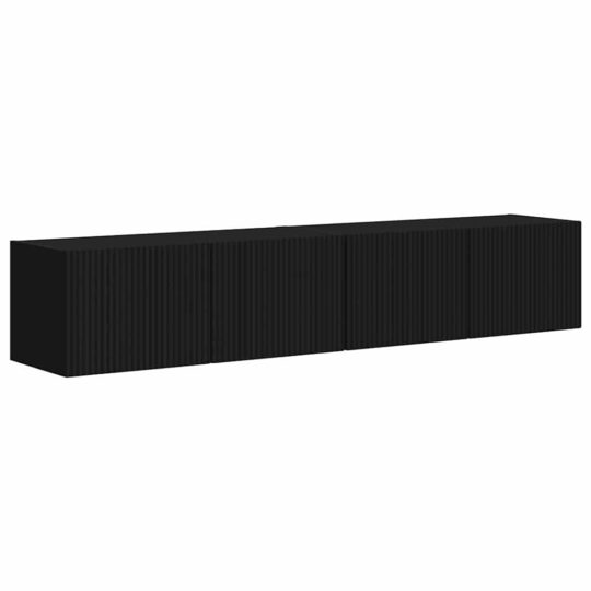 Alternative view of Dulap TV de perete 2 pcs Negru 60 x 31 x 29.5 cm Lemn compozit