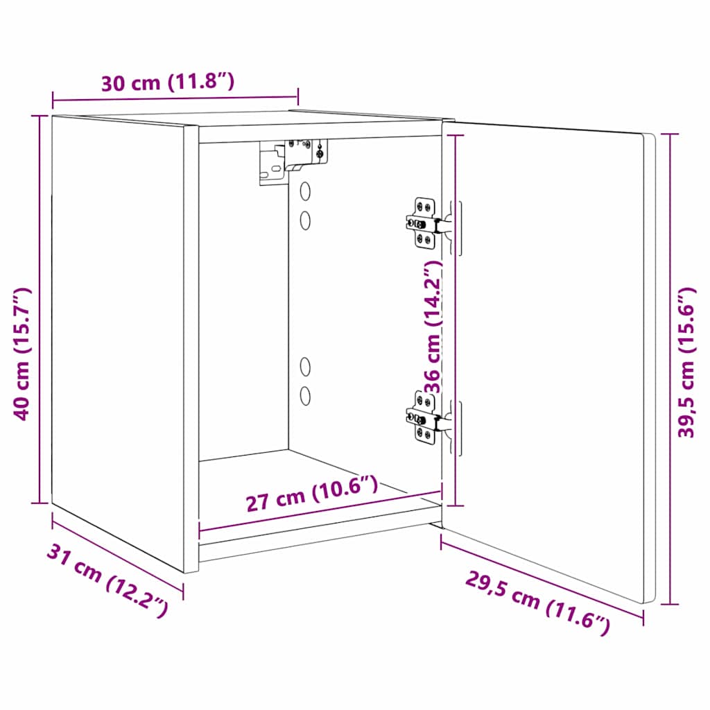 892250 13 Dulap TV de perete 2 pcs Alb 30 x 31 x 40 cm Lemn compozit Dulap TV de perete 2 pcs Alb 30 x 31 x 40 cm Lemn compozit - imagine 13