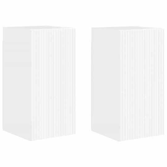 Alternative view of Dulap TV de perete Pe perete 2 pcs Alb Lucios 30 x 31 x 60 cm