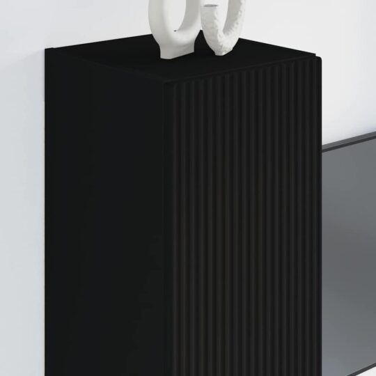 892291 4 Dulap TV de perete Negru 30 x 31 x 80 cm Lemn compozit 892291 4