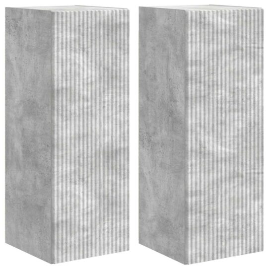 Alternative view of Dulap TV de perete 2 pcs Beton 30 x 31 x 80 cm Lemn compozit