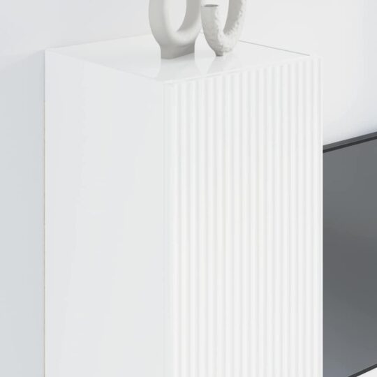 892298 4 Dulap TV de perete Pe perete 2 pcs Alb Lucios 30 x 31 x 80 cm 892298 4