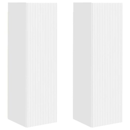 Alternative view of Dulap TV de perete 2 pcs Alb 30 x 31 x 100 cm Lemn compozit