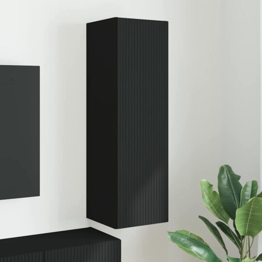 Dulap TV de perete Negru 30 x 31 x 100 cm Lemn compozit