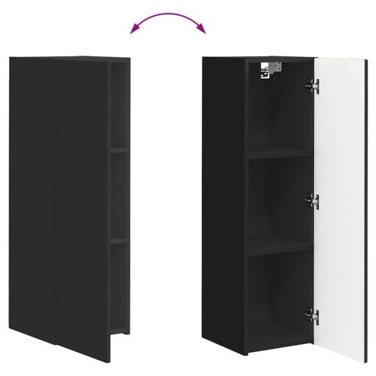 892311 12 Dulap TV de perete Negru 30 x 31 x 100 cm Lemn compozit 892311 12